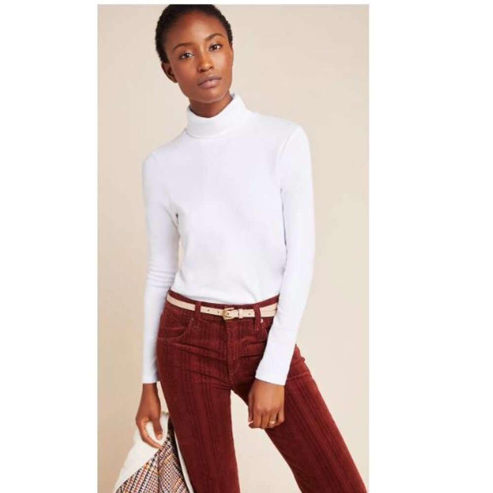 Stateside Ribbed Turtleneck in White from Anthropologie - Size Small - NWT